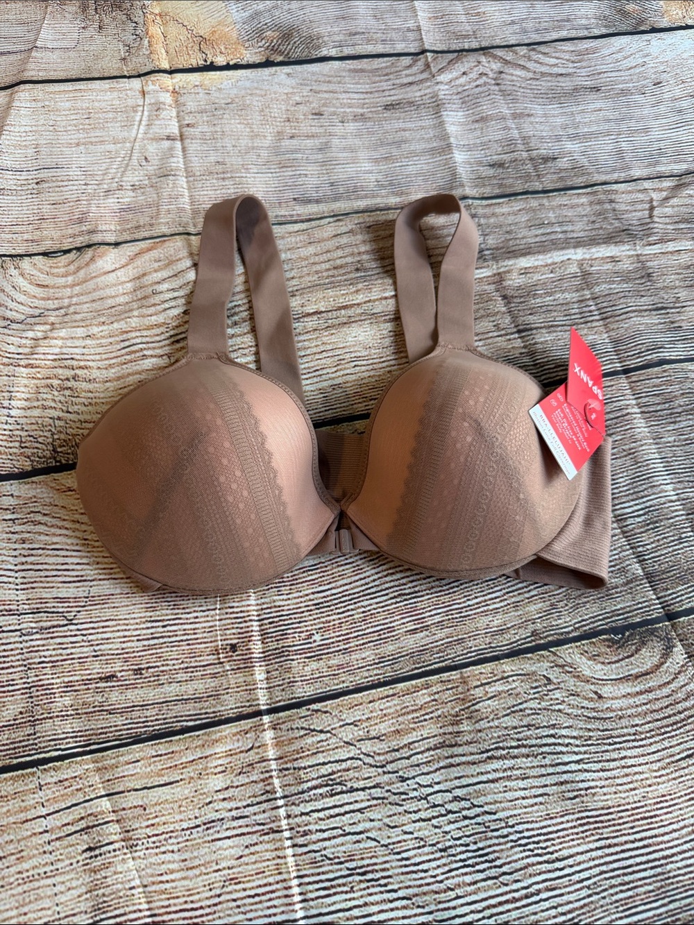 SPANX Nude/Tan Seamless Lace-Detail T-Shirt Bra